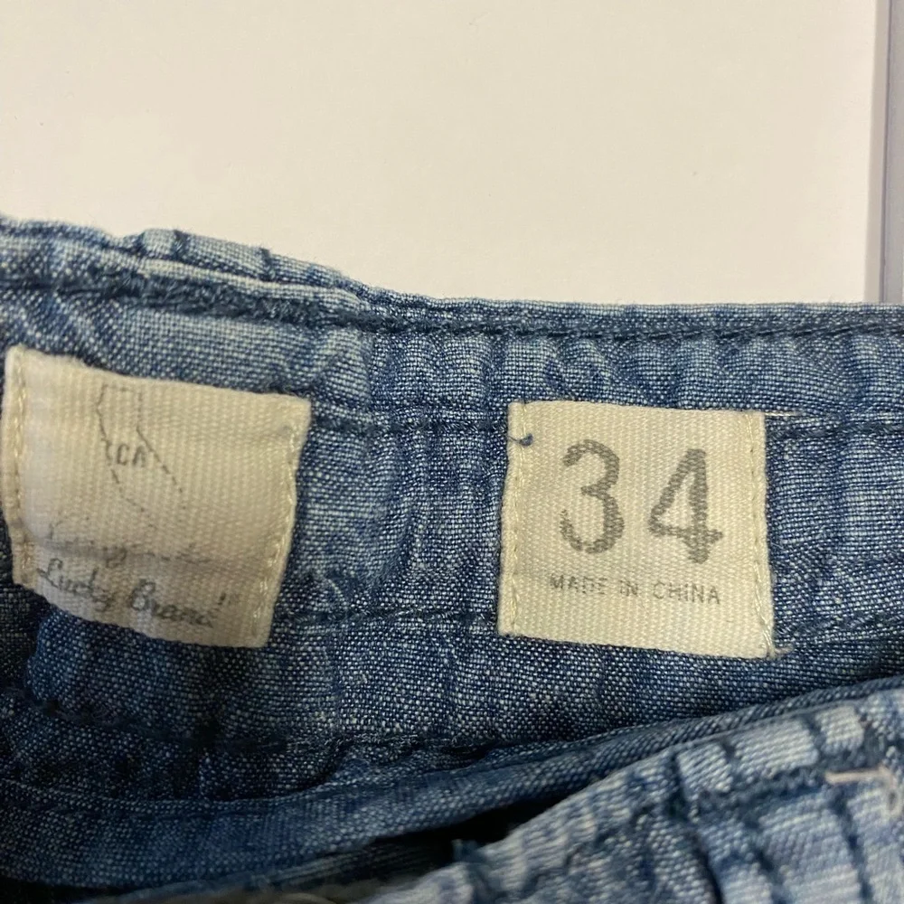 Lucky Brand men’s Blue cotton linen blend Shorts blue 34